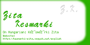 zita kesmarki business card